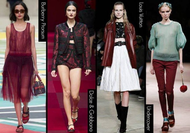 Cùng là đỏ Burgundy, nhưng khi ứng dụng lên mỗi kiểu dáng, chất liệu, tỉ lệ và với các mầu khác nhau, nó sẽ tạo ra các cảm giác khác nhau.
